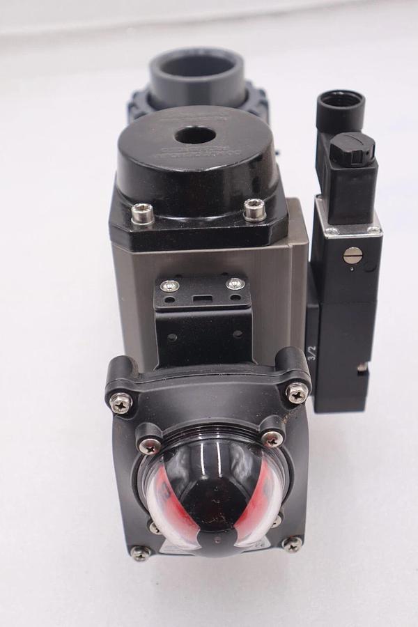 Used VALWORX 530175 AP075 PNEUMATIC ACTUATOR W/ 529102A SOLENOID 529910A VALVE #006-A