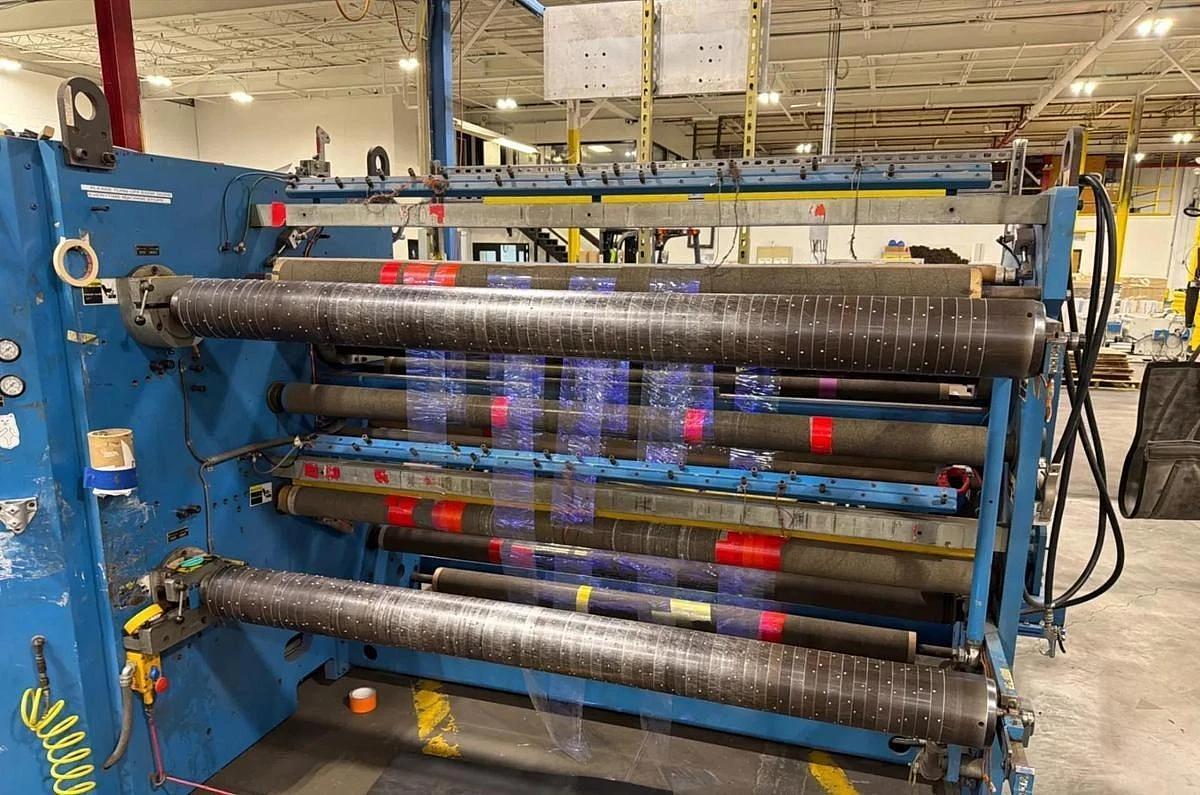 Used 72" DUSENBERY MODEL 835-24 DUPLEX SLITTER REWINDER 24" REWIND DIAMETER 3" and 6"