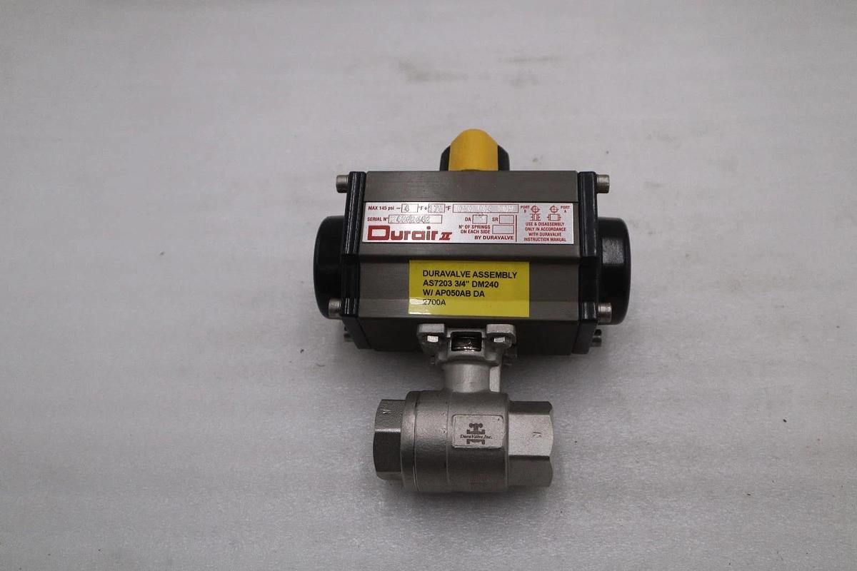 DuraValve Durair II AS7203 3/4" DM240 W/ AP050AB DA 2700A Actuator Valve #GF322A