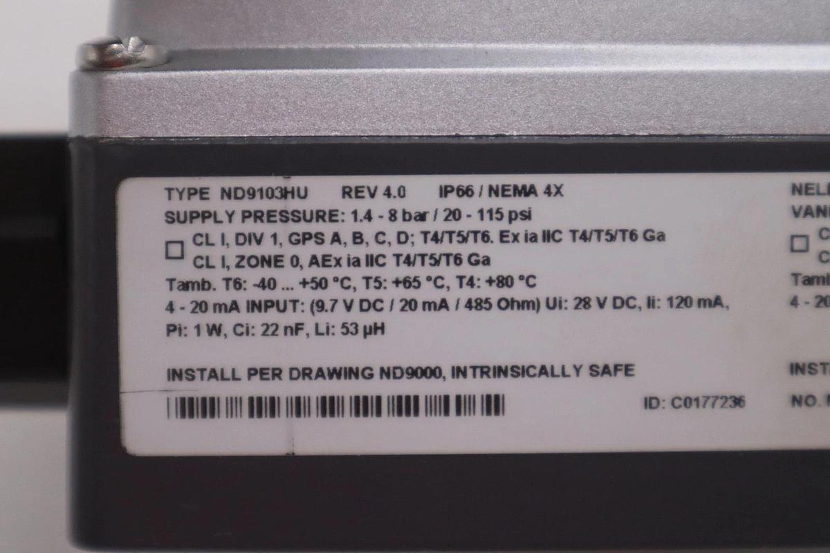 Used NELES VALMET Type ND9103HU Rev. 4.0 Valve Positioner 1-4-8bar 20-115PSI NEW UNIT