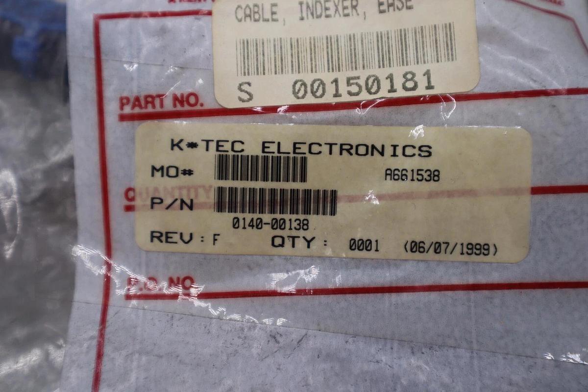 Used K-TEC ELECTRONICS A661538 REV F CABLE, INDEXER, EASE NEW STOCK #2877