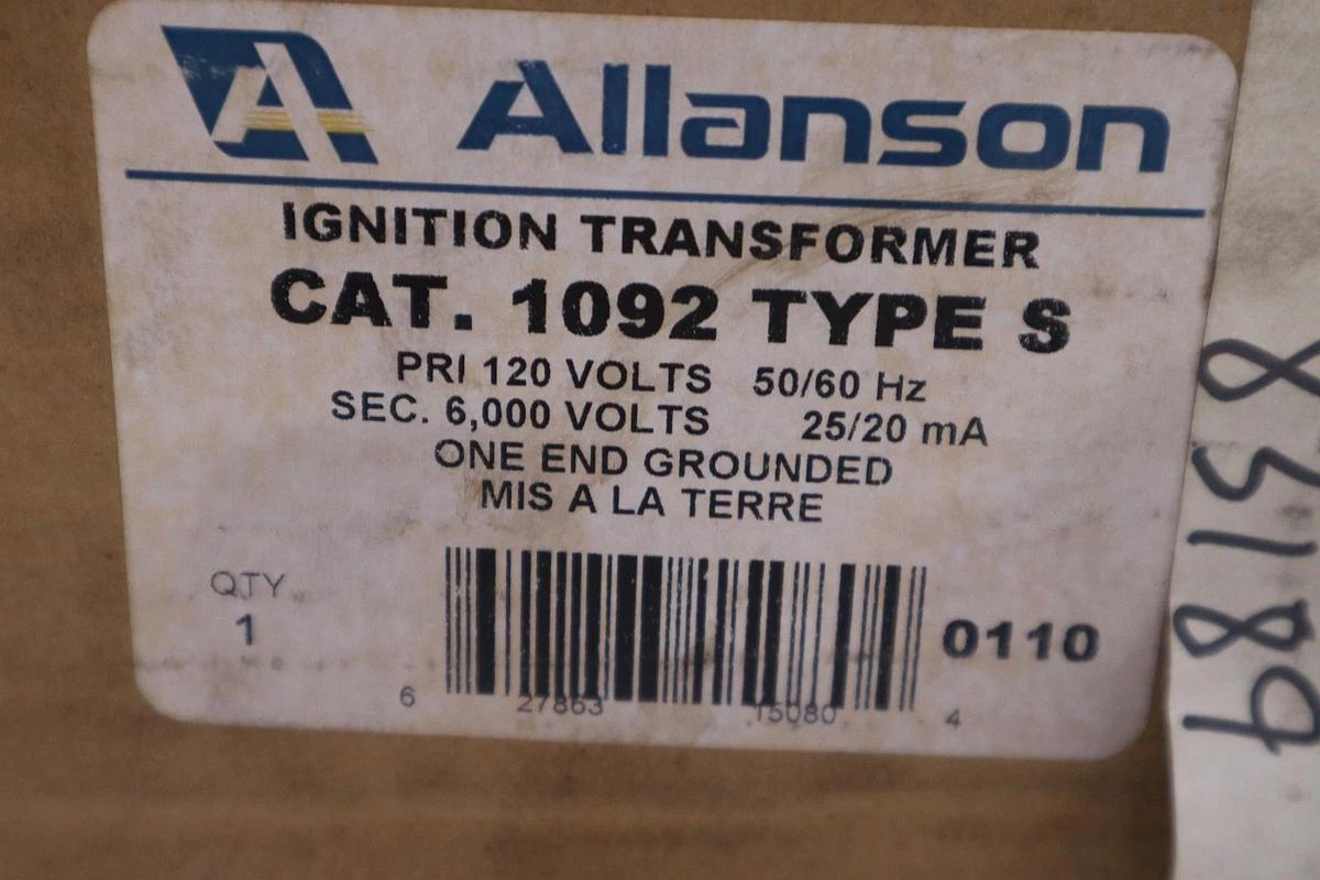 Used NEW ALLANSON 1092 TYPE S IGNITION TRANSFORMER STOCK 3705CC