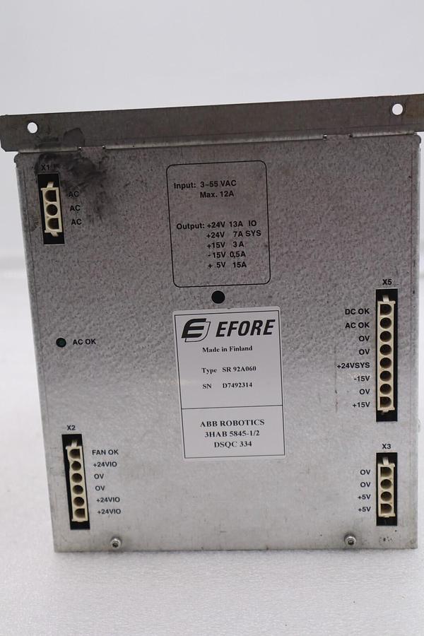 Used Efore ABB SR92A060 Power Supply Module 3HAB 5845-1/2 STOCK 3189