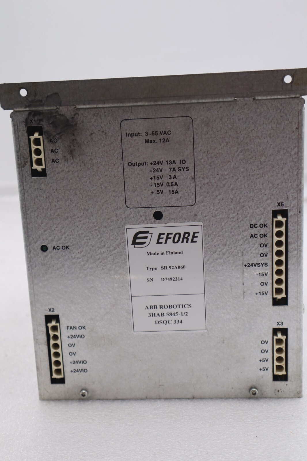 Used Efore ABB SR92A060 Power Supply Module 3HAB 5845-1/2 STOCK 3189
