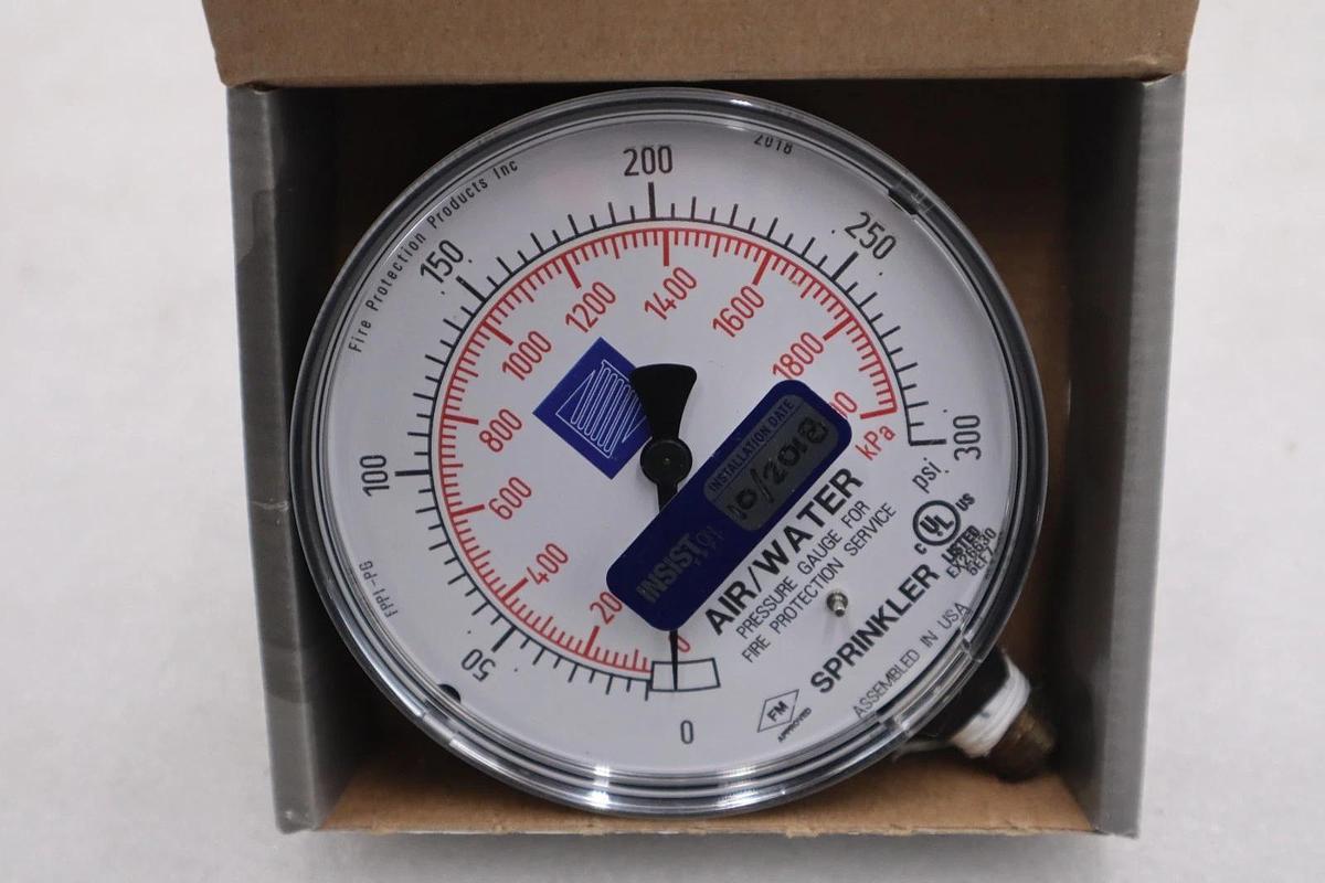 Used LOT OF 2 - FPPI 11-553-00 Air-Water Pressure Gauge 0–300 PSI - STOCK GF34A
