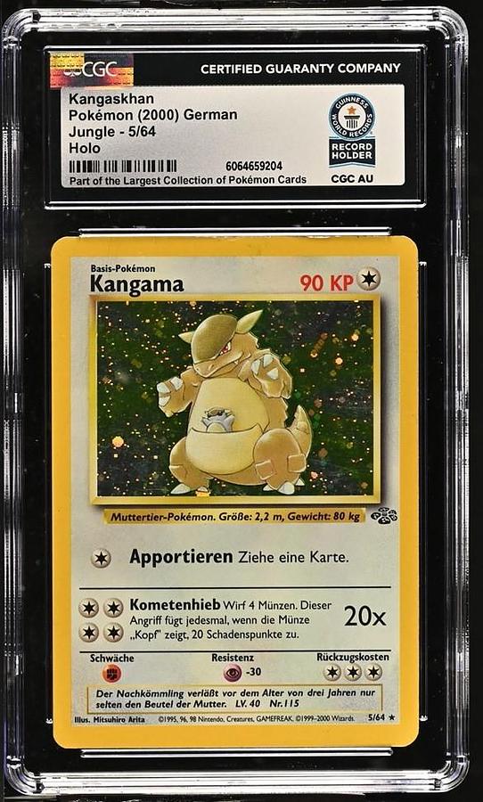 Used Kangaskhan Pokémon 2000 German Jungle Kangama 5/64 Holo CGC WORLD RECORD 1/1