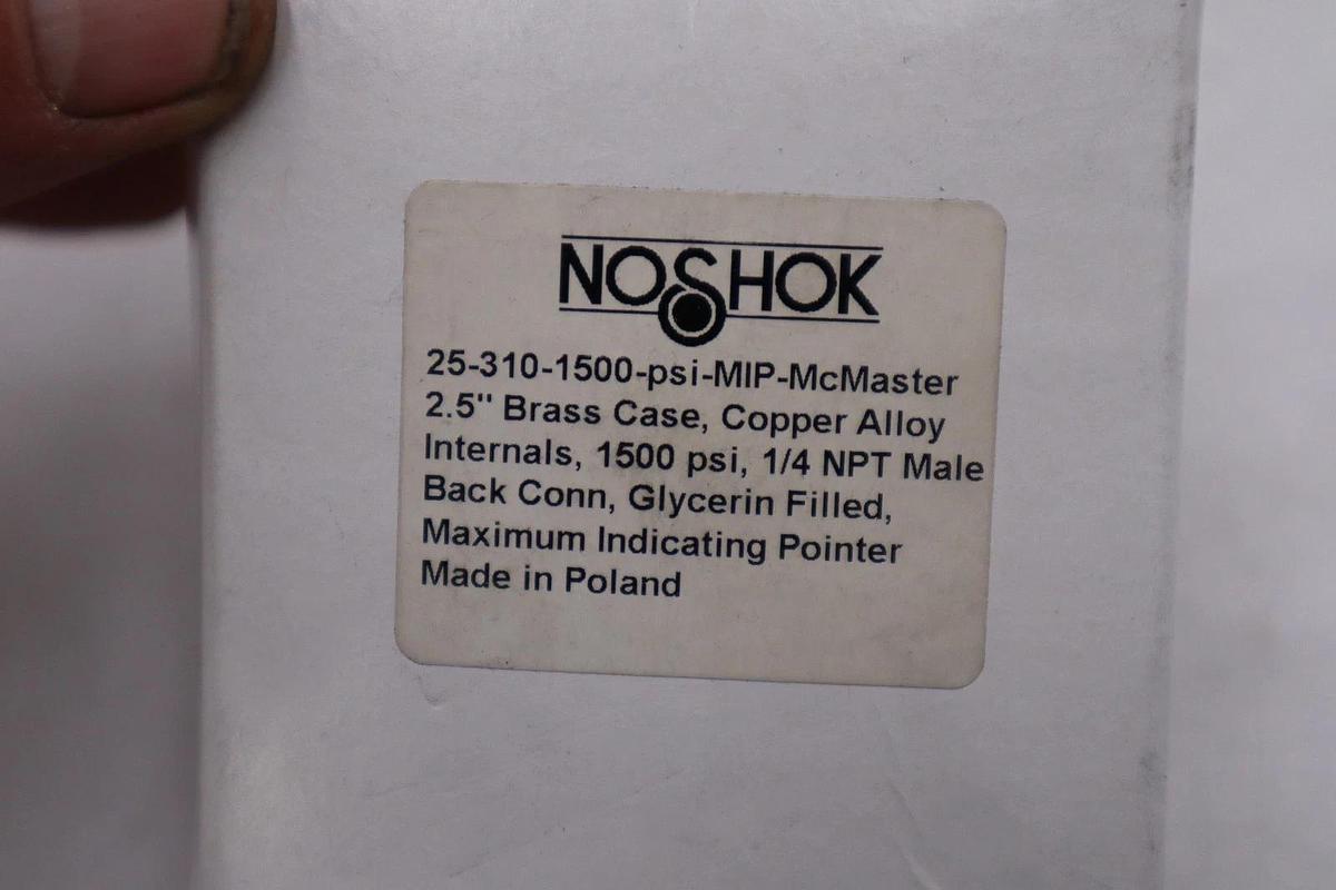 Used NOSHOK 25-310-1500-PSI-MIP / 253101500PSIMIP - NEW IN BOX STOCK H627A