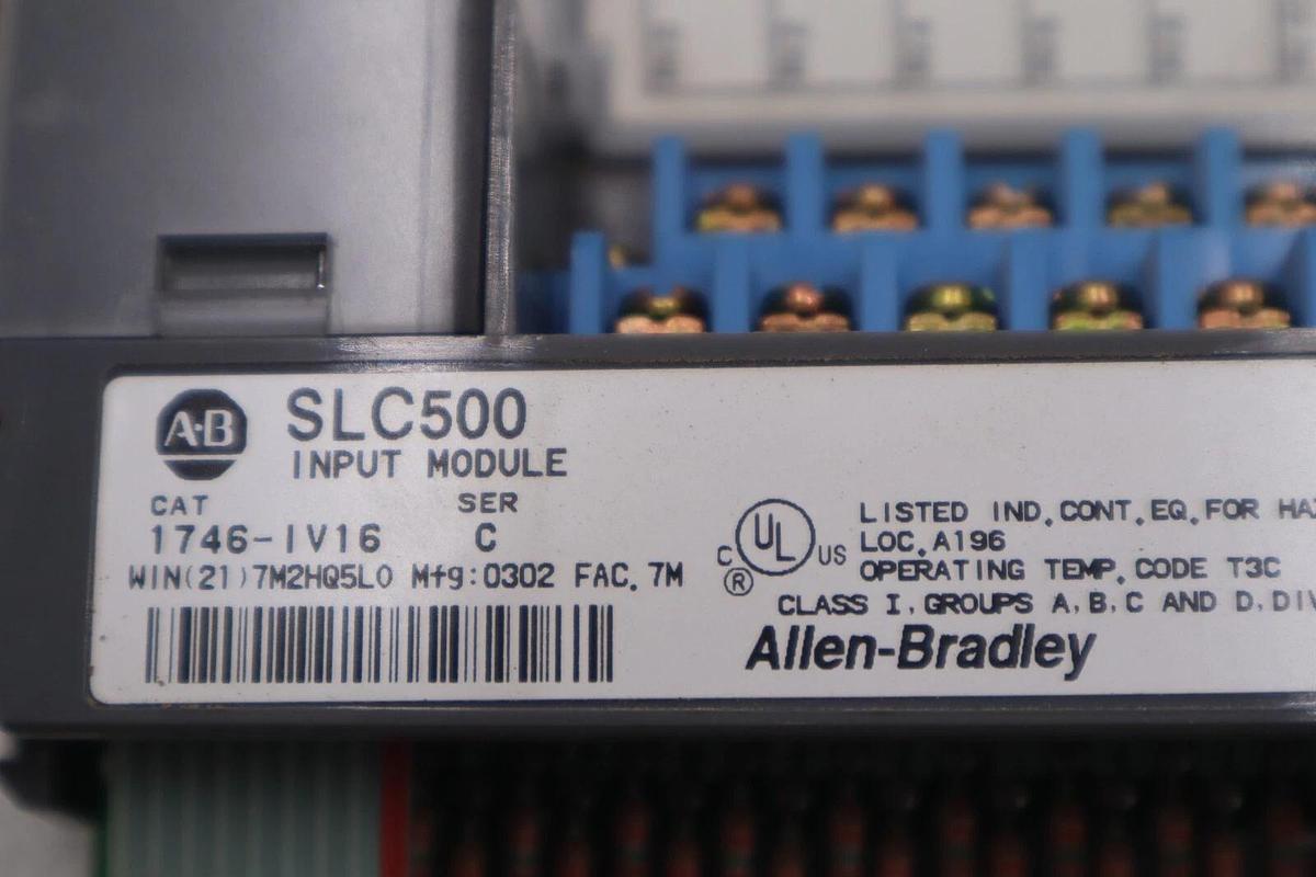 Used ALLEN BRADLEY AB 1746-IV16 / C SLC 500 DC 16 Point Input Module STK K-3952