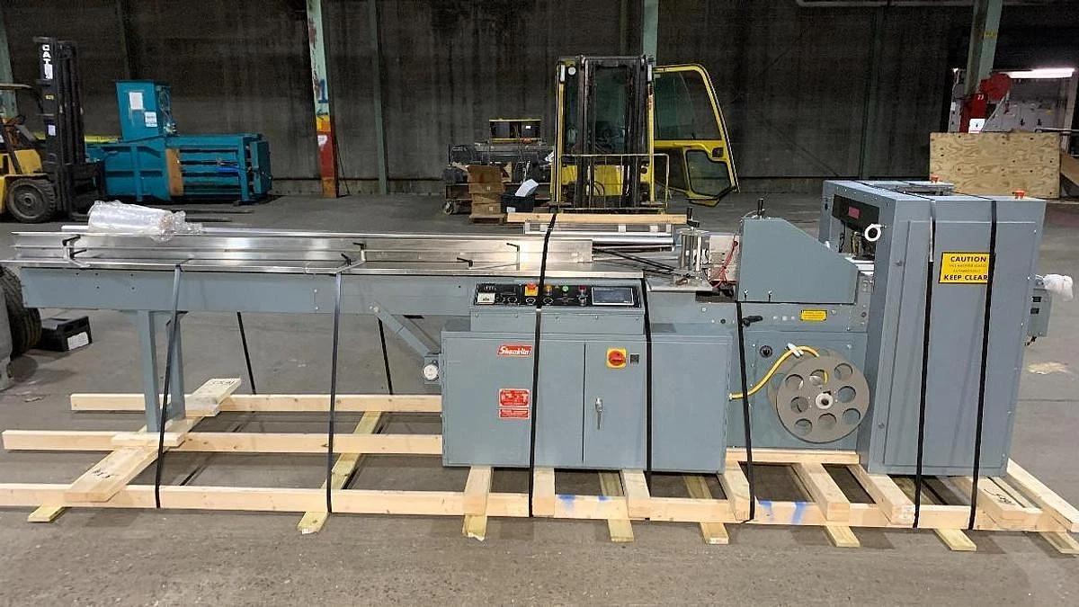Used SHANKLIN F-5A AUTOMATIC SIDE SEAL SHRINK SYSTEM WITH SHANKLIN T-7XL HEAT TUNNEL
