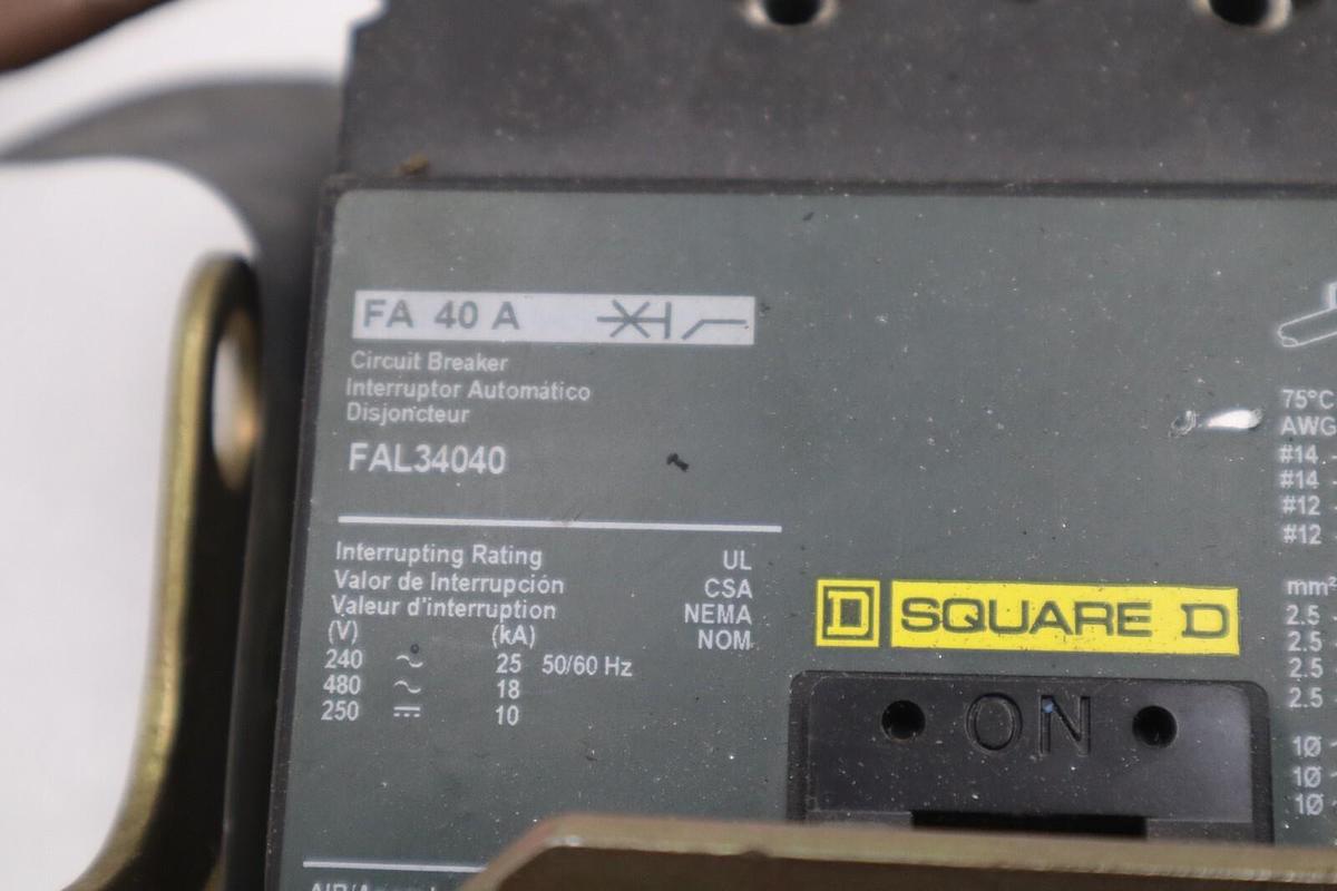 Used SCHNEIDER ELECTRIC 9422CFA10 SQUARE D FAL34040 STOCK 2401A