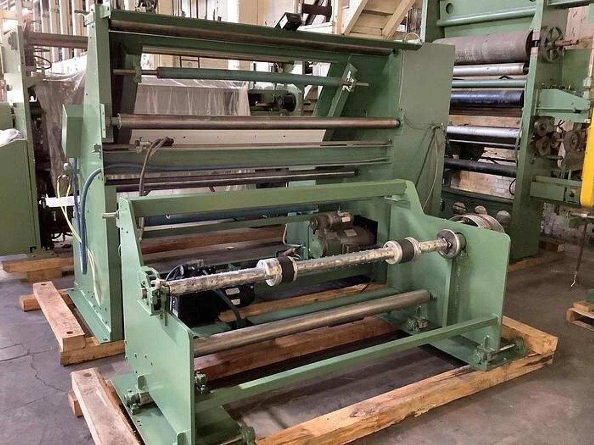Used 62" WIDE SHAR MANUFACTURING CENTERWIND INSPECTION AND REWIND MACHINE