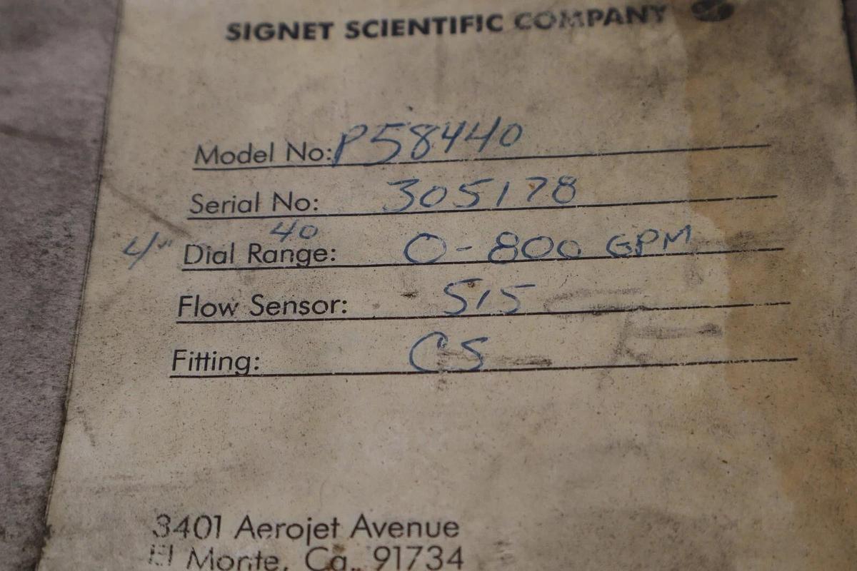 Used BRAND NEW SIGNET SCIENTIFIC P58440 FLOWMETER STOCK 2355
