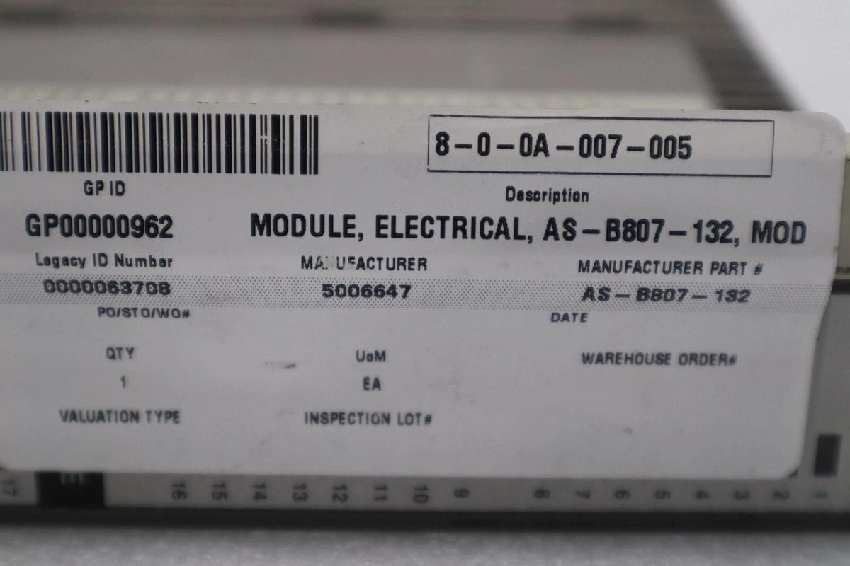Used AEG Modicon Input Module AS-B807-132 120VAC STOCK 340-C
