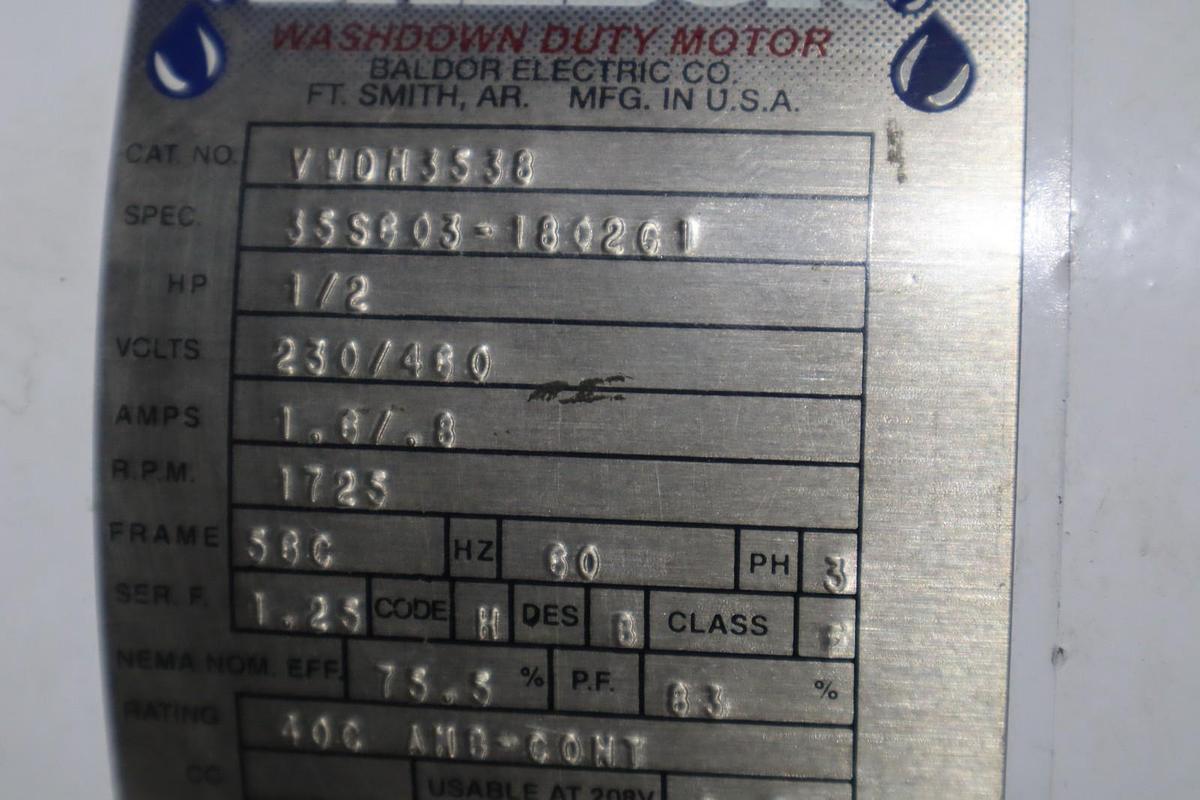 Baldor VWDM3538 3-Phase Motor 0.5 Hp 1725RPM 56C - STOCK SGF68
