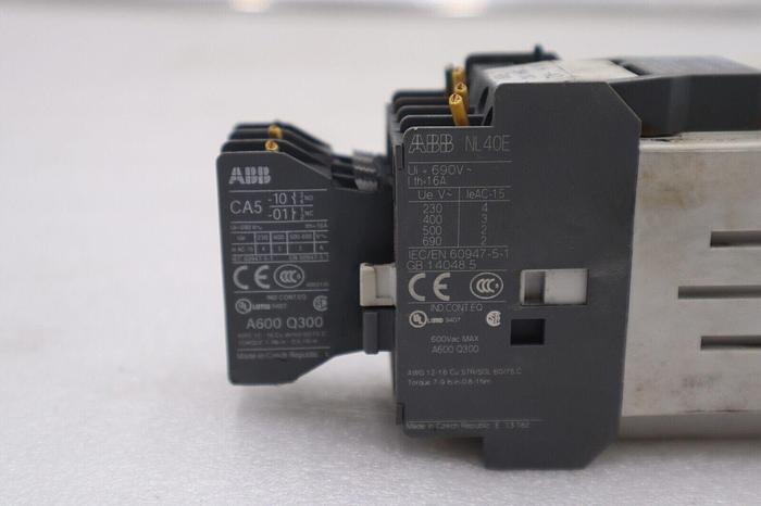 Used ABB CA5 Auxiliary Contact Block A600 Q300 A1+ -A2 24V DC R81 Used Stock #3595