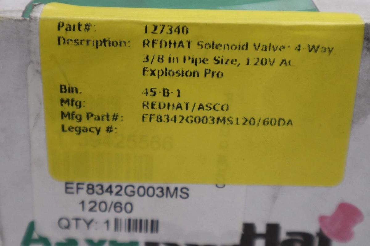 Used REDHAT EF8342G003MS120/60DA Solenoid Valve - NEW IN BOX - STOCK 3102CC
