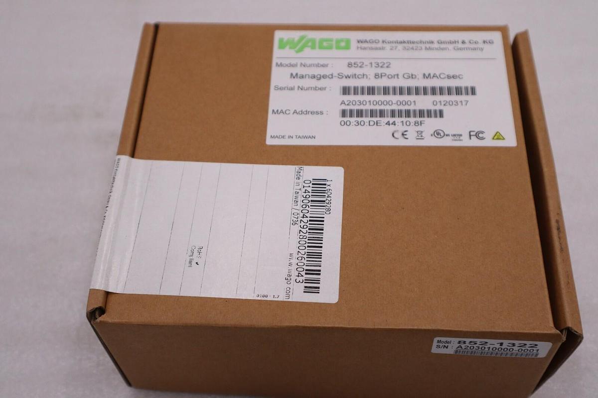 NEW IN BOX WAGO 852-1322 Switch Ethernet Managed Port Count STOCK H736
