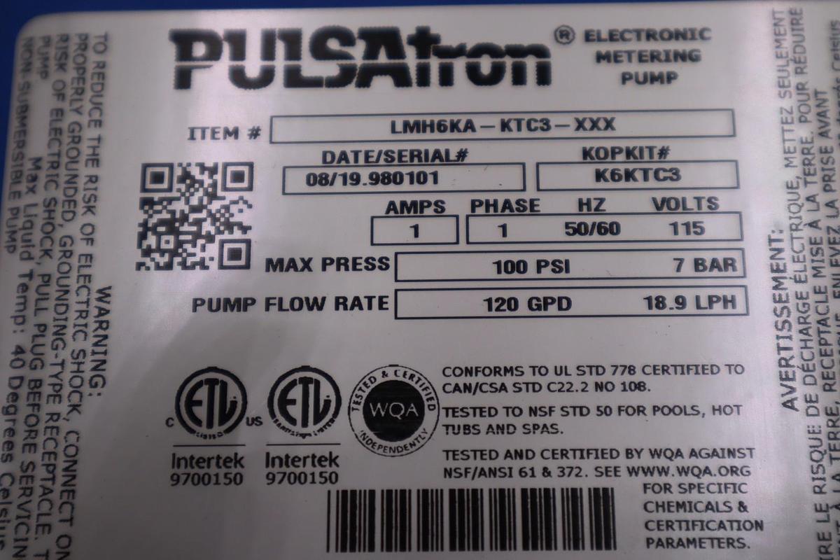 Used PULSATRON PULSAFEEDER LMH6KAKTC3XXX / LMH6KA-KTC3-XXX NEW IN BOX STOCK GF-469