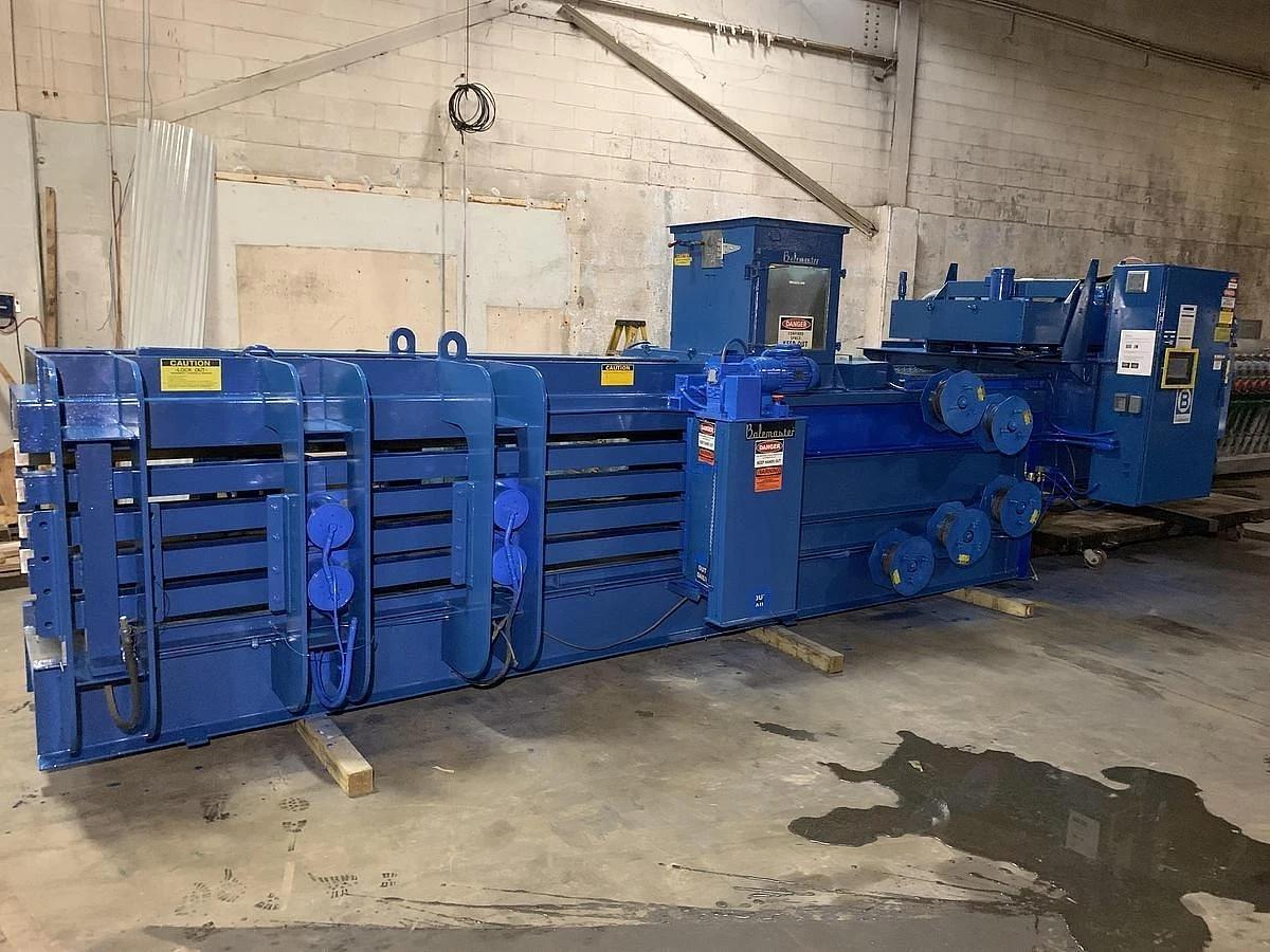 Used BALEMASTER HORITZONTAL AUTO TIE BALER 44100GL-10 TWIN 50 HP MOTORS 10" CYLINDER