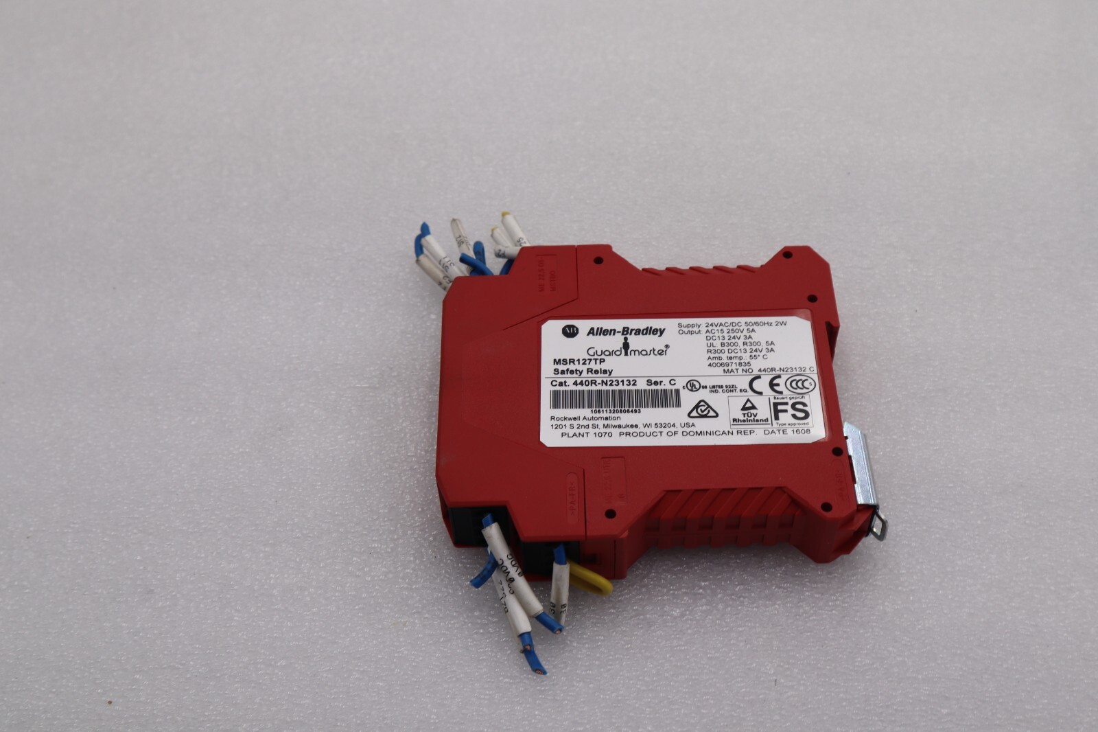 Used Allen Bradley 440R-N23132 /C, Safety Relay, Guard Master MSR127TP STOCK L-695