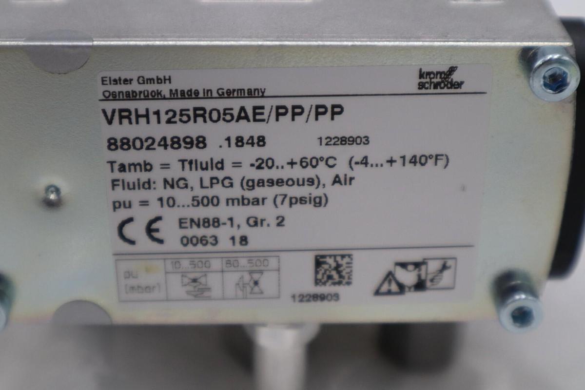 NEW KROM SCHRODER VRH125R05AE/PP/PP Gas Pressure Regulator STOCK H1208