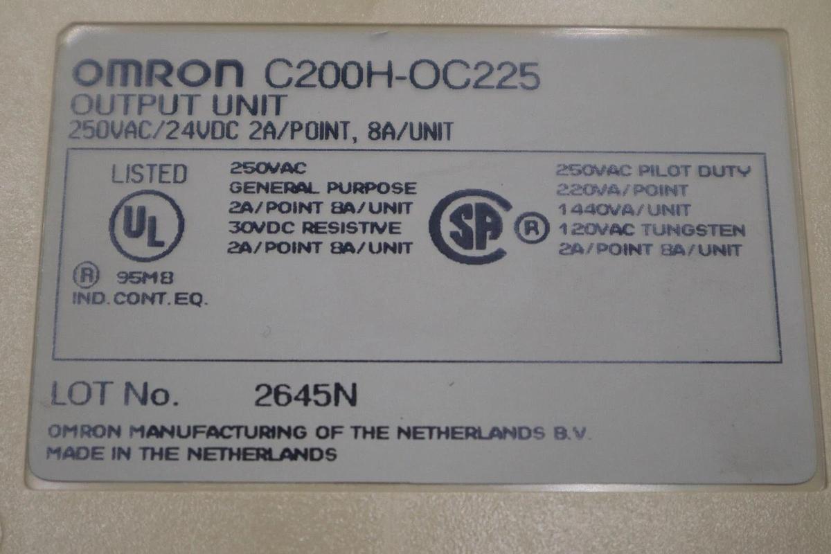 Used OMRON C200H-OC225 16-Channel Relay Output Module PLC STOCK K-451-A