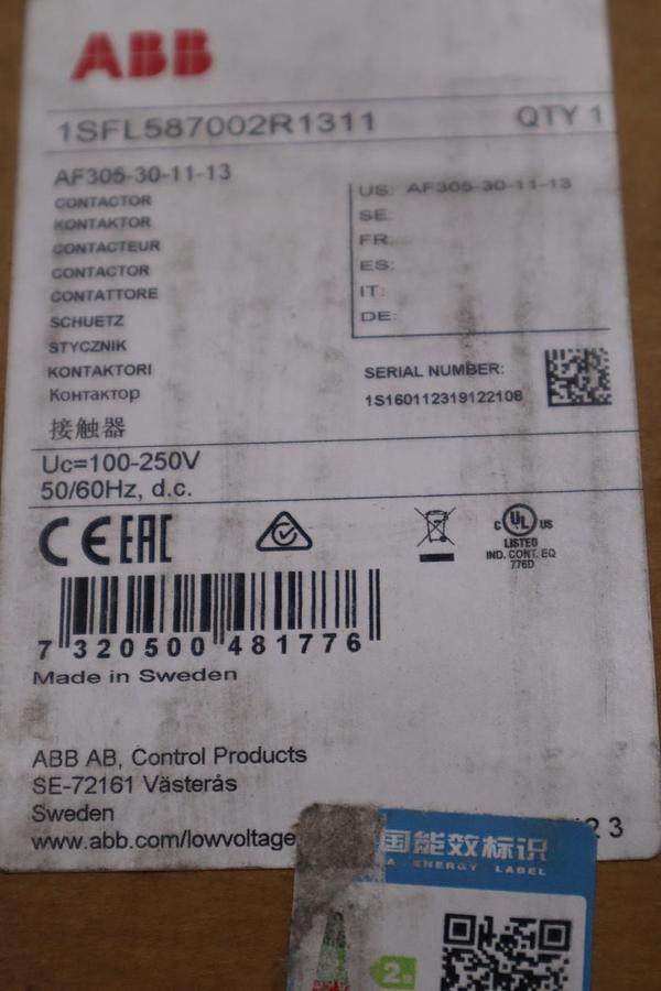 Used ABB AF305-30-11-13 1SFL587002R1311 100-250V50/60Hz CONTACTOR STK GF198