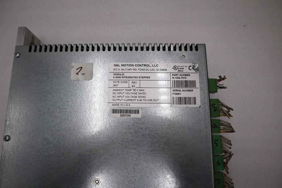 Used G & L MOTION CONTROL M.1302.7612 5-Axis Integrated Stepper 32Vac STOCK 5137A