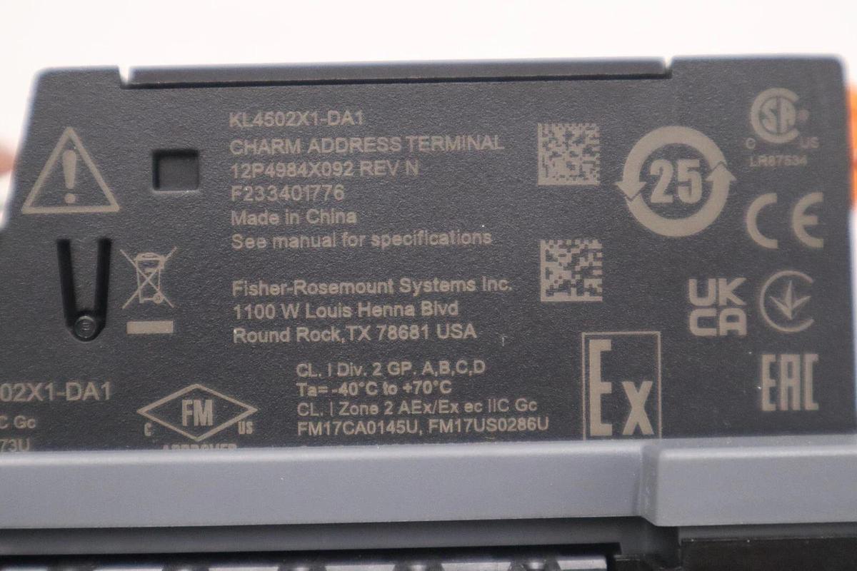 Used Emerson DeltaV KL4201X1-BA1 CHARM BASEPLATE USED UNIT STOCK 2915A