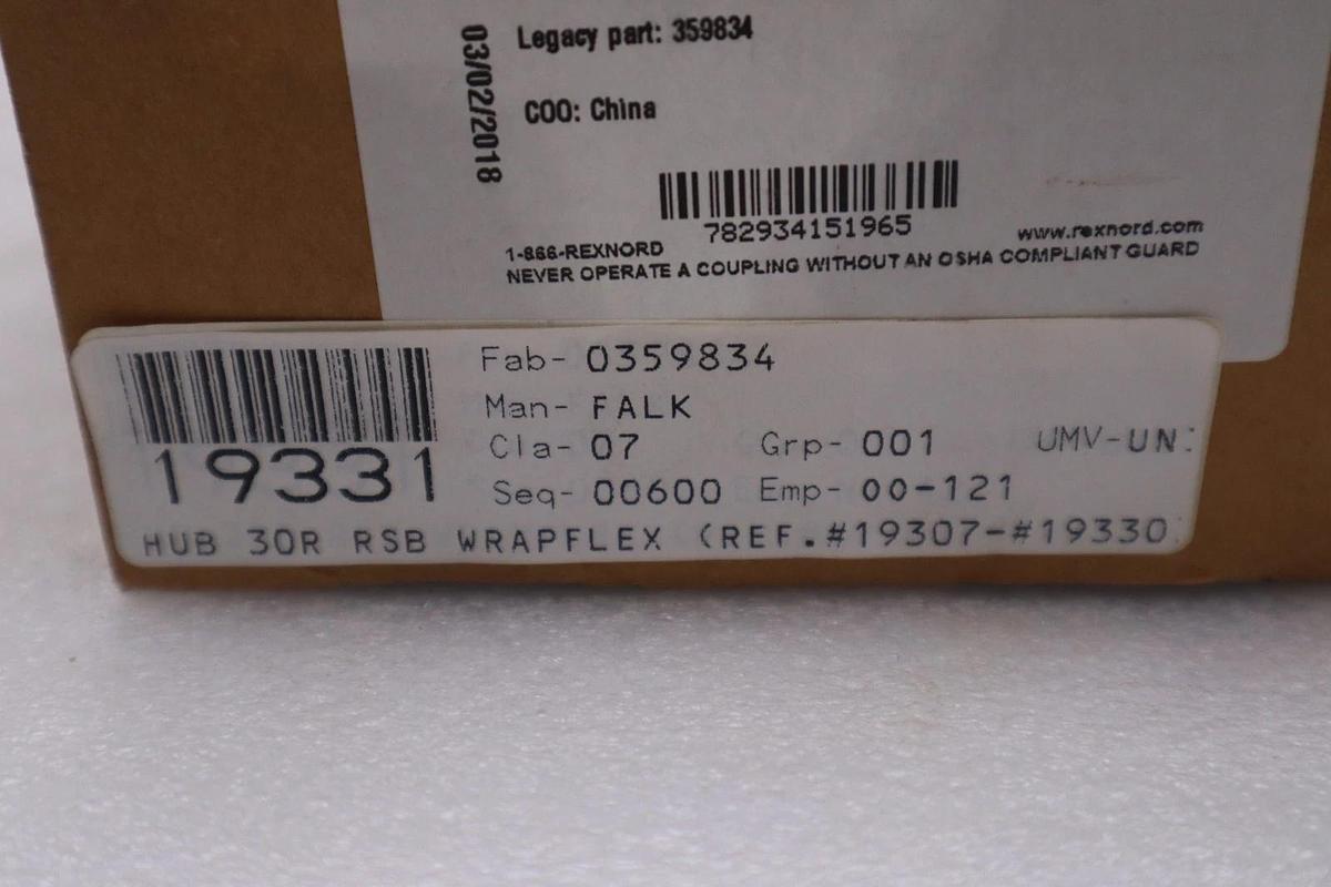 Used REXNORD 10042388 359834 30R HUB RSB - NEW IN BOX - STOCK GF446A