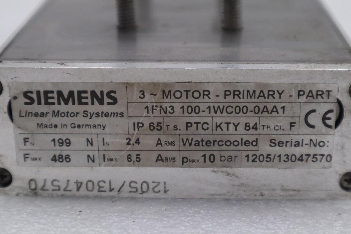 Used SIEMENS 1FN3 100-1WC00-0AA1 MOTOR STOCK K-2990-A
