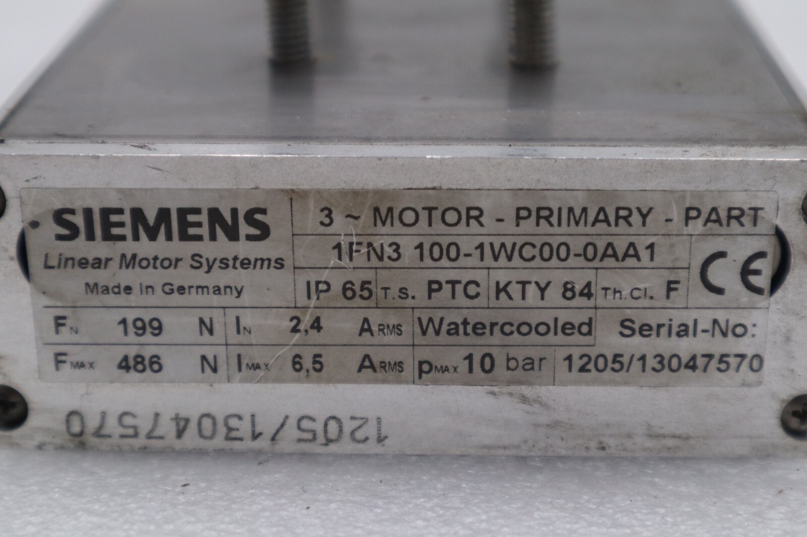 Used SIEMENS 1FN3 100-1WC00-0AA1 MOTOR STOCK K-2990-A