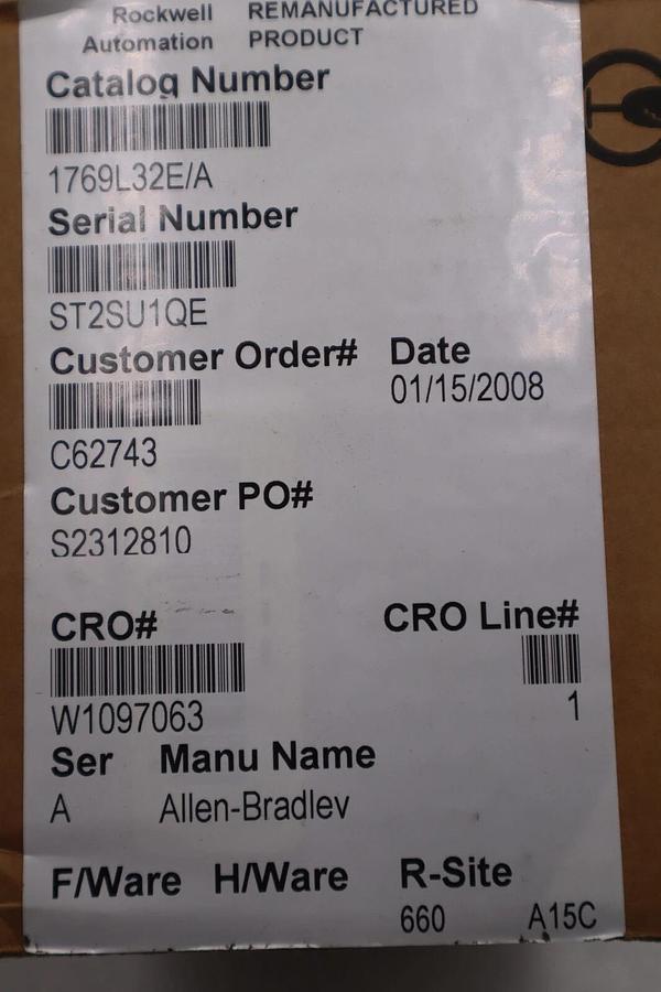 Used Allen-Bradley 1769-L32E Ser A Controller REMANUFACTURED ROCKWELL STOCK L-018-C