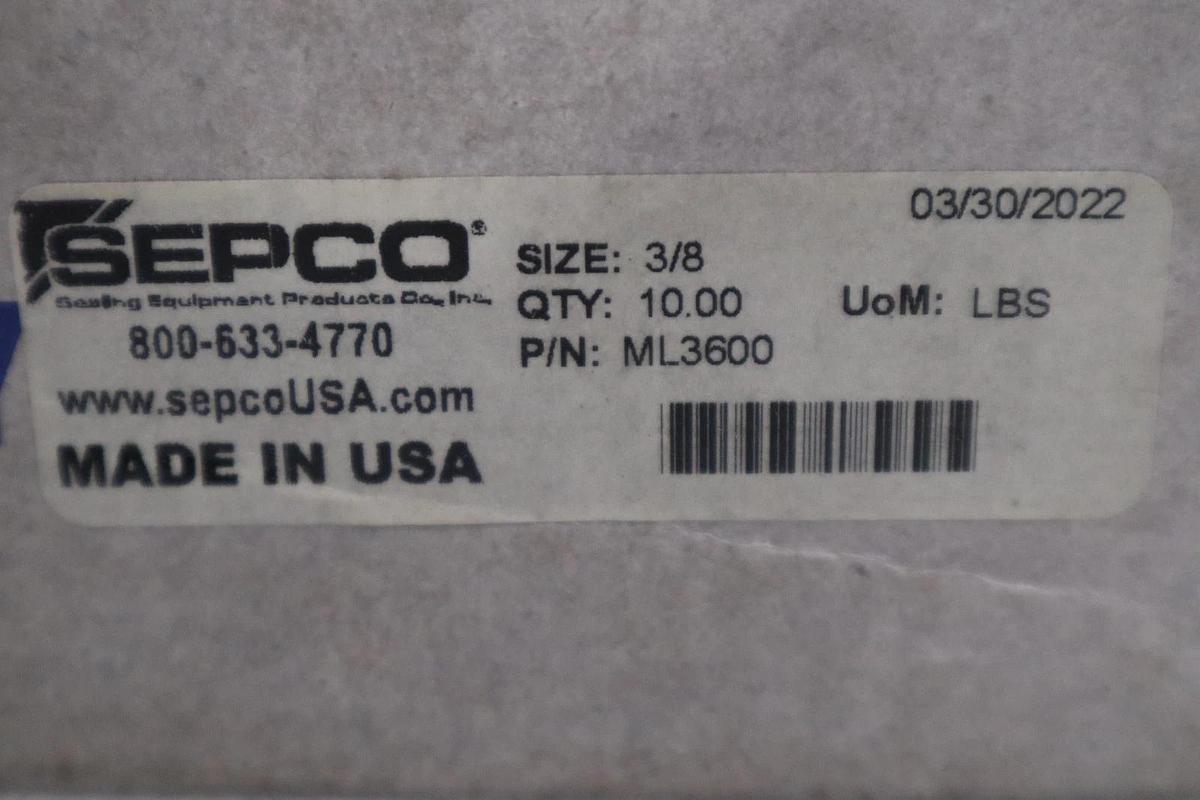 Used SEPCO ML3600 3/8" PTFE/Graphite Packing 10LBS - STOCK GF682