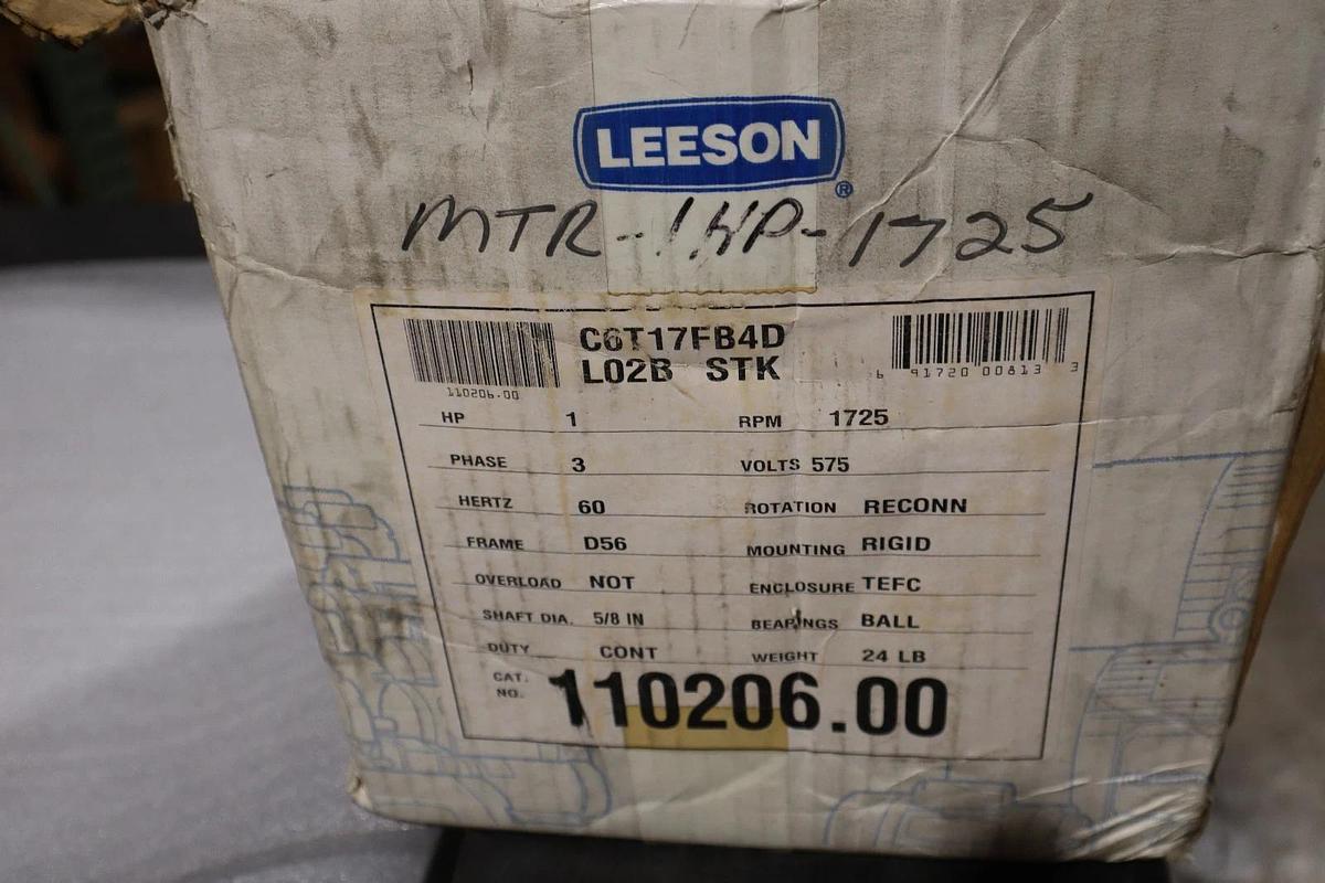 Used LEESON 110206.00 C6T17FB4D 575V 1.5A 1725 RPM 5/8 IN - STOCK SGF64