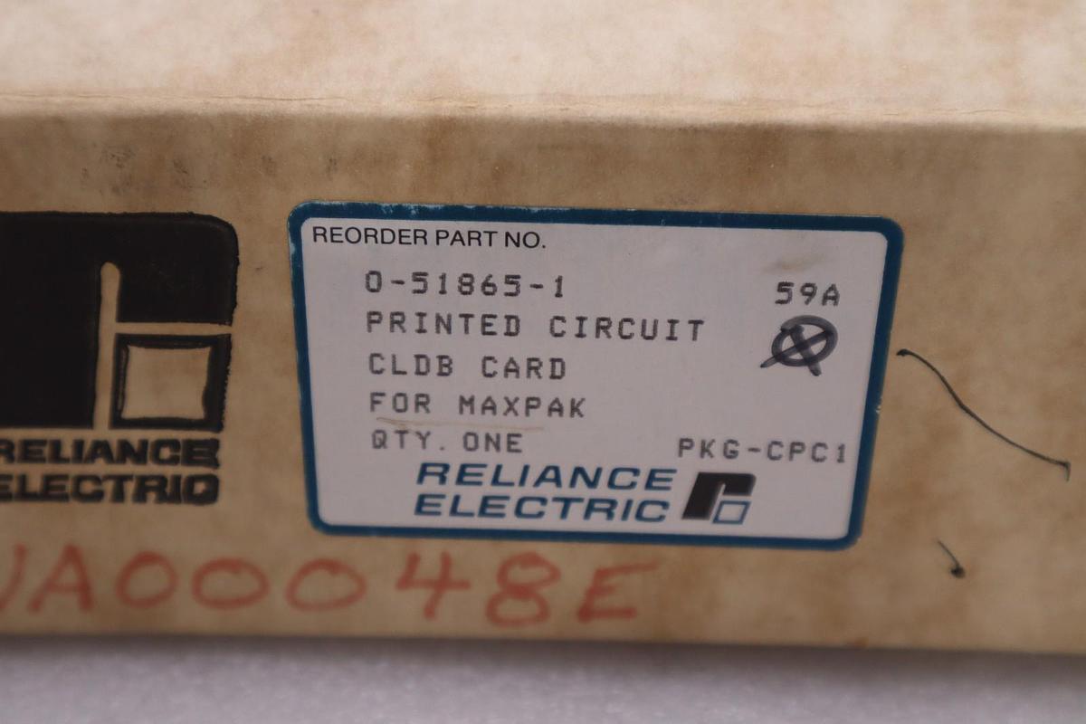 RELIANCE ELECTRIC 0-51865-1 PRINTED CIRCUIT CLDB CARD - NEW IN BOX - STOCK 825B