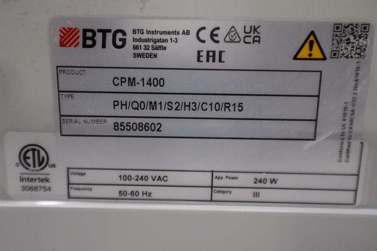 BTG CPM-1400 PH/Q0/M1/S2/H3/C10/R15 CONSISTENCY TRANSMITTER - NEW - STOCK 3826CC