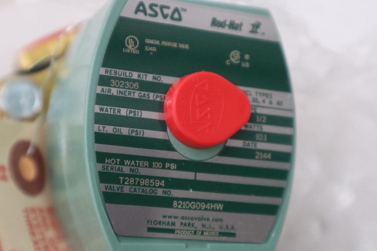 Asco 8210G094hw Solenoid Valve, 2-Way, 2-Position, 1/2 In Pipe NEW STOCK GF-645A