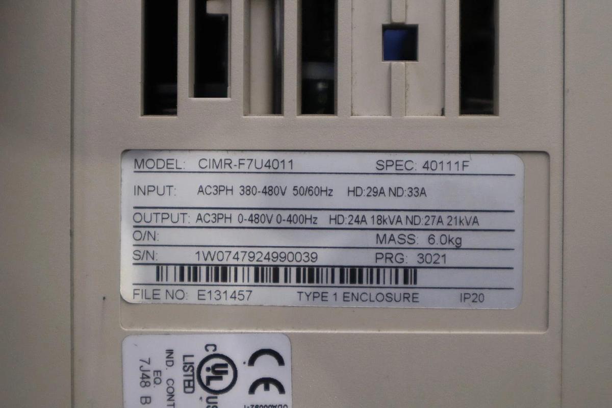 Used Yaskawa inverter CIMR-F7U4011 F7 AC Drive STOCK CC254