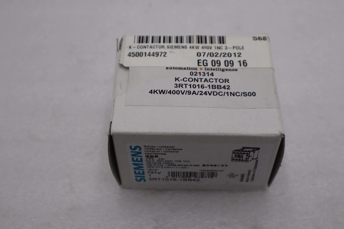 Used New Siemens contactor 3RT1016-1BB42 3RT10161BB42 New With Box Stock G873A