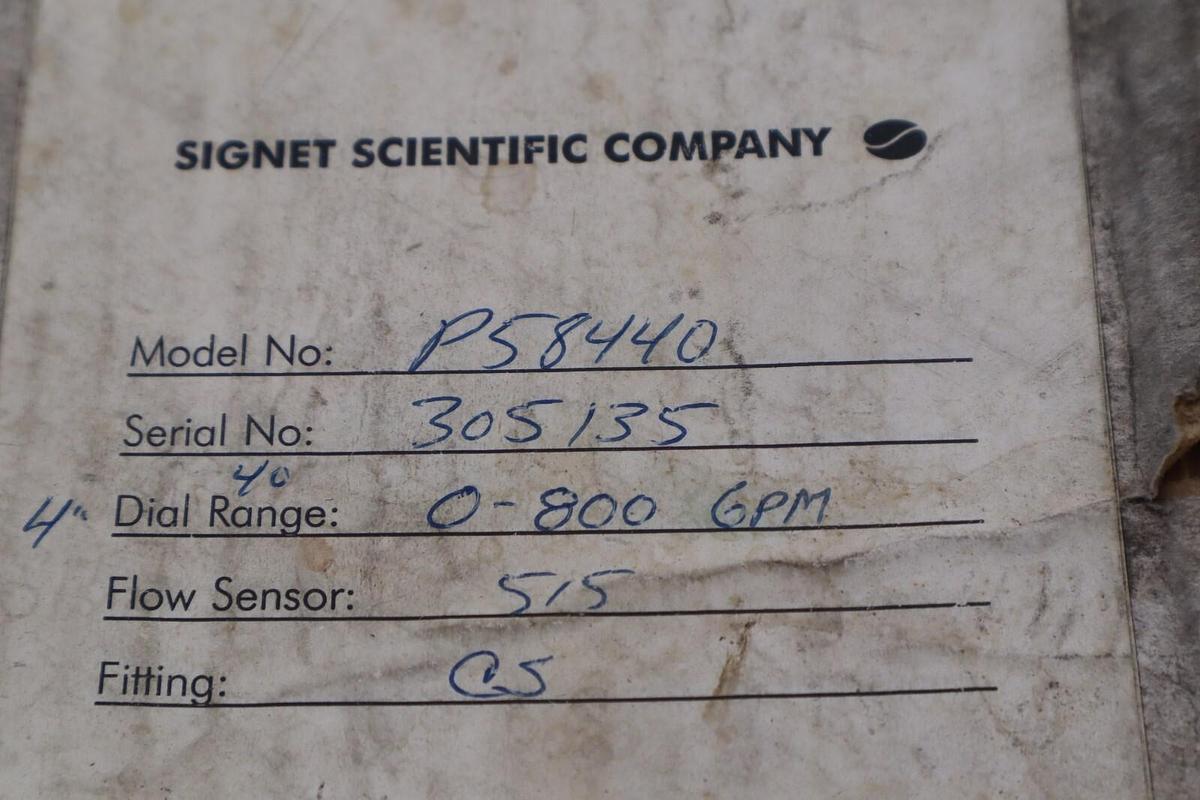 BRAND NEW SIGNET SCIENTIFIC P58440 FLOWMETER STOCK 2354