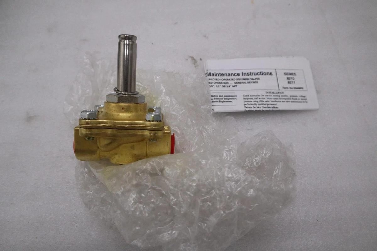 Used ASCO 8210G001 Red-Hat 3/8" 24VDC Brass Solenoid Valve - STOCK GF627
