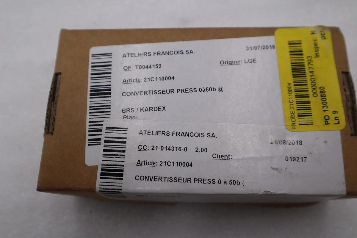 Used NEW Ateliers Francois AF 21C110004 Convertisseur Press Pressure Sensor #H738A