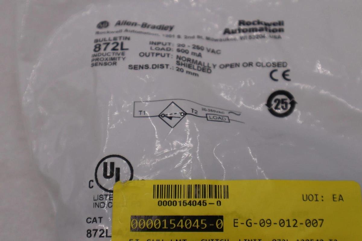 Used ALLEN BRADLEY 872L-A20E40-R3 SER. A 20-250VAC NEW UNIT STOCK G833A