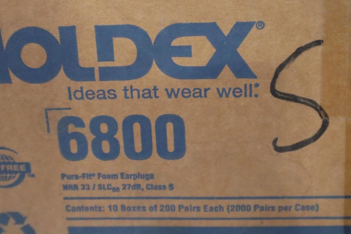 10 BOXES OF 200 PAIRS EACH MOLDEX 6800 Pure Fit Foam Earplugs STOCK G113A