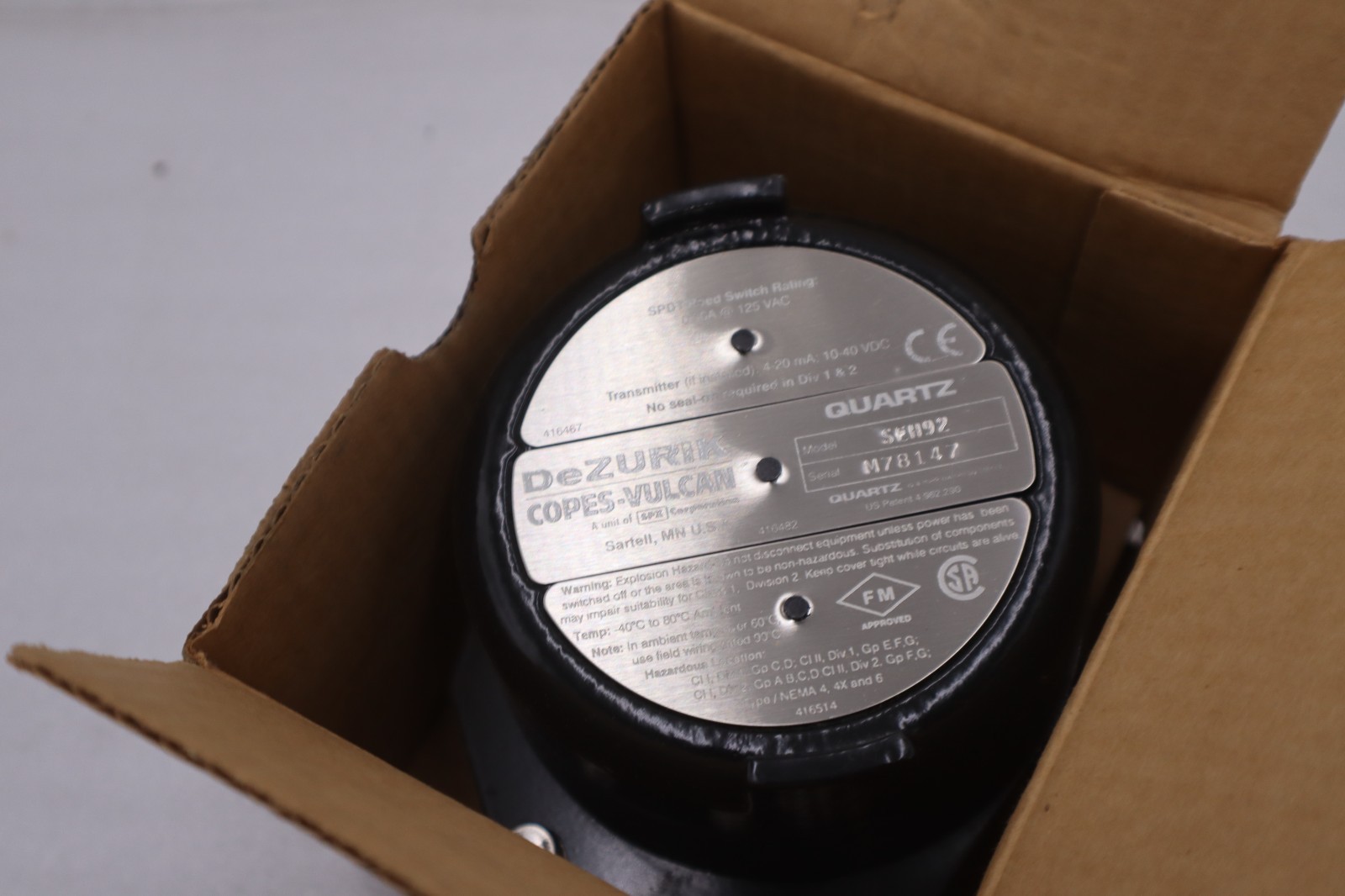 DEZURIK QUARTZ SENSOR SE SEH92/ M78147 - NEW IN BOX - STOCK GF773