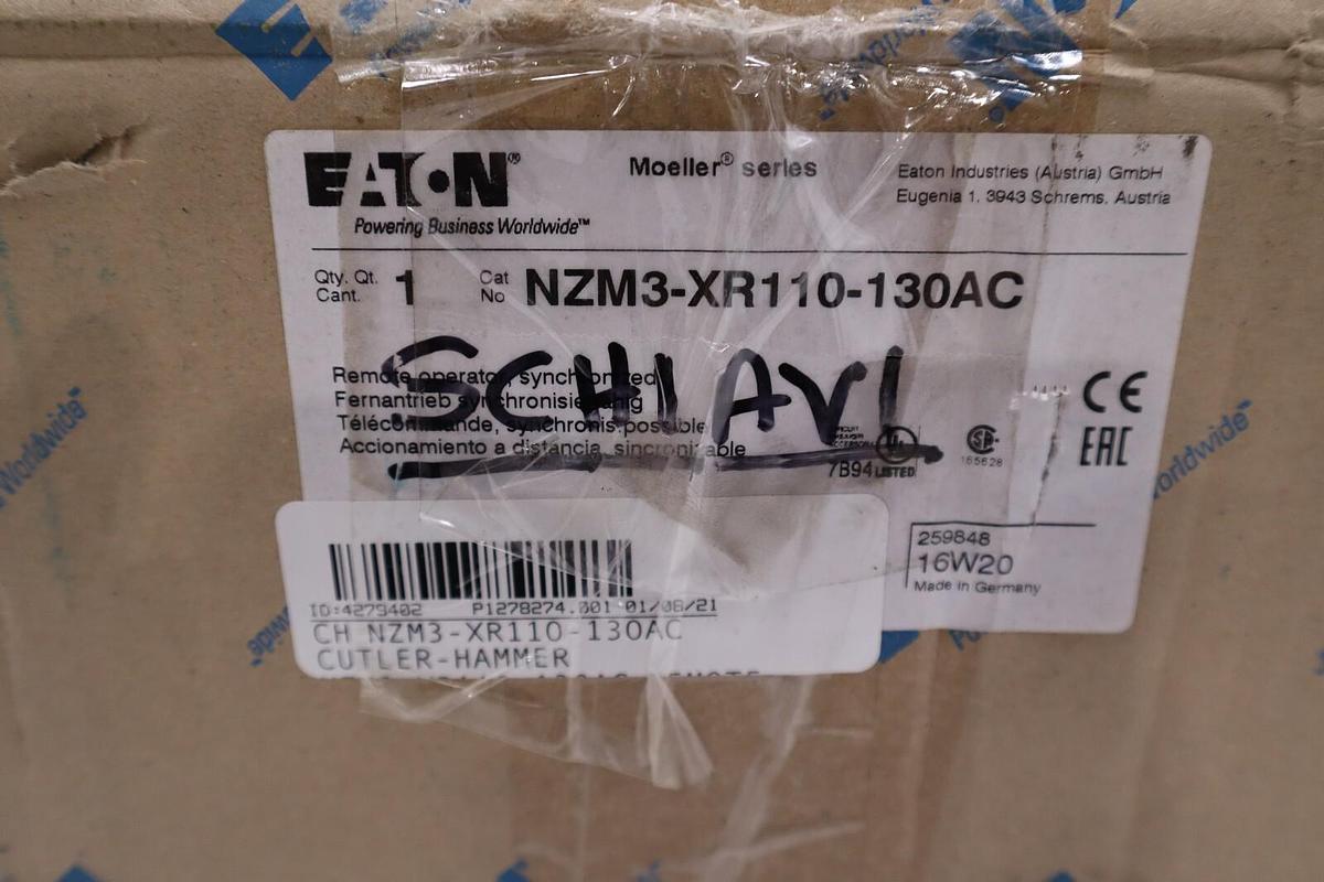 NEW IN BOX EATON NZM3-XR110-130AC REMOTE OPERATOR NZM SERIES 3/4 POLE STK 5003A