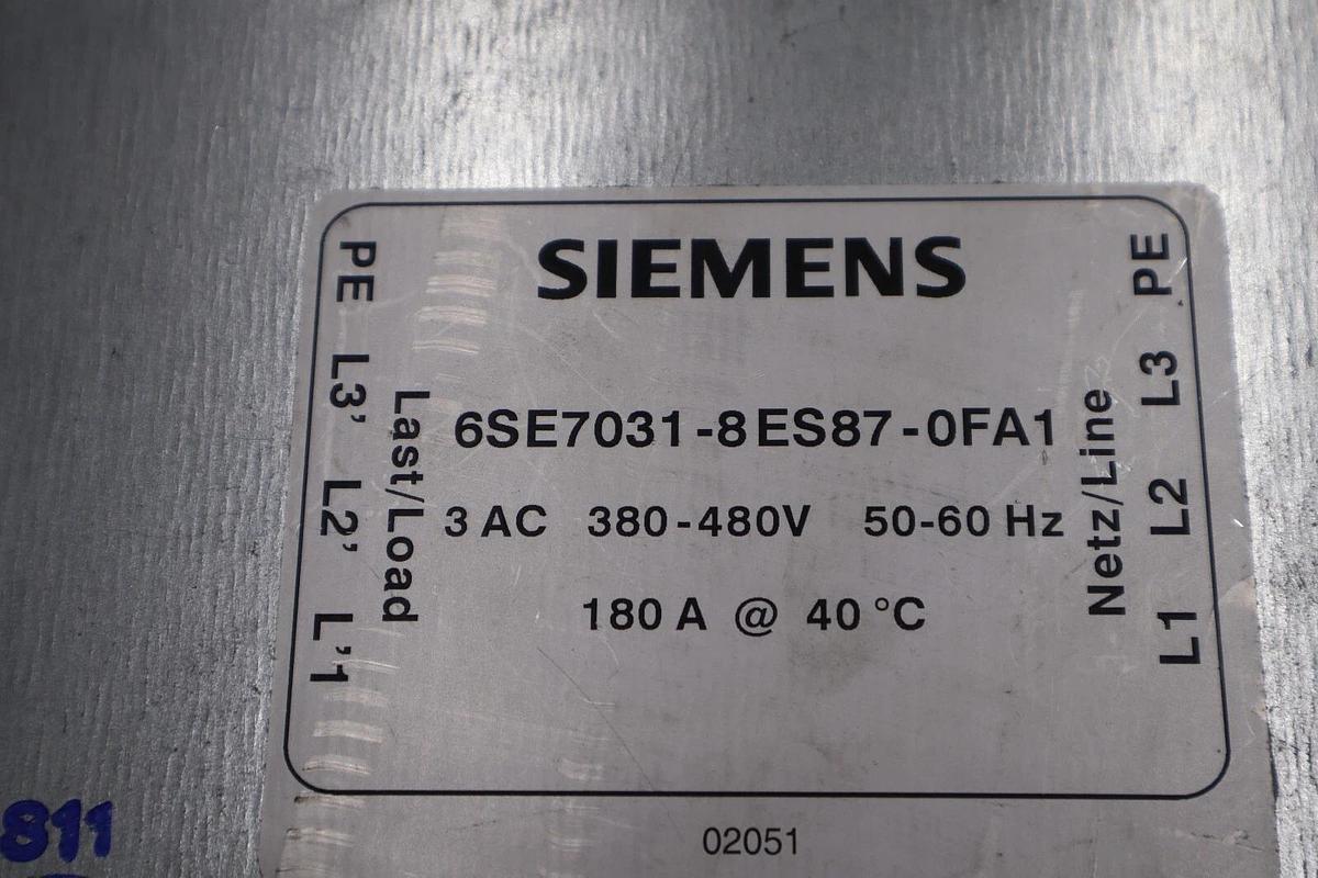 Used Siemens 6SE7031-8ES87-0FA1 Interference Suppression Filter Masterdive STOCK 4744