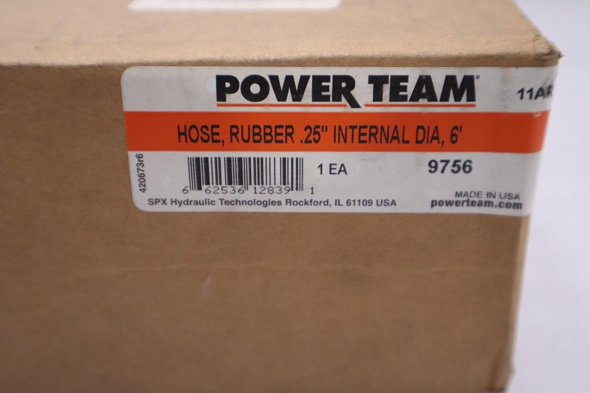 NEW SPX POWER TEAM 9756 HYDRAULIC HOSE .25" INTERNAL DIA 6' - STOCK GF1234