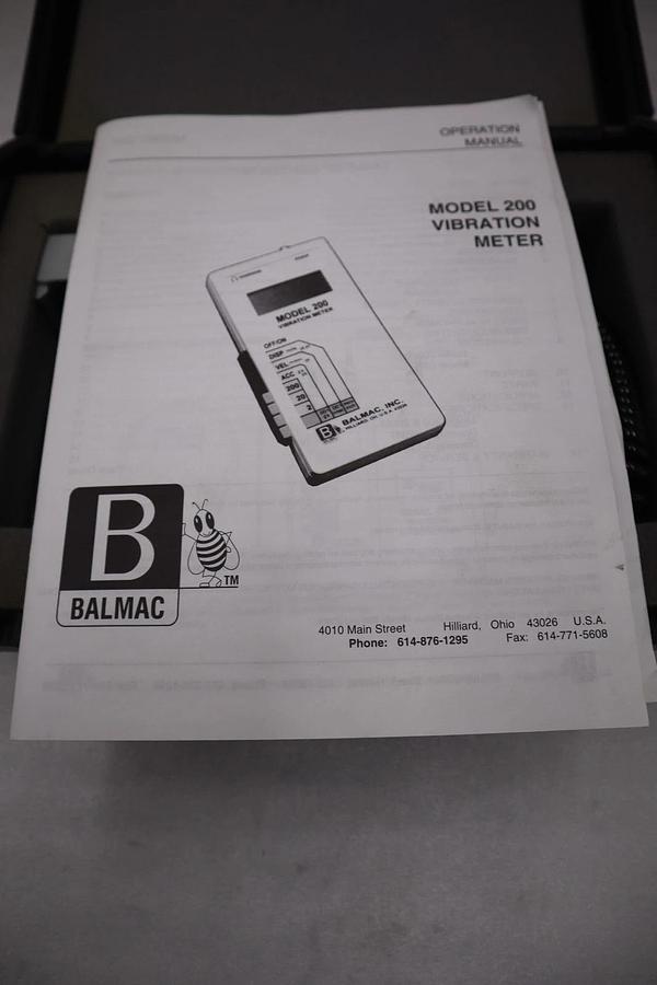 Refurbished Balmac Model 200 Vibration Meter Tool with Case & Probe STOCK GF-1240